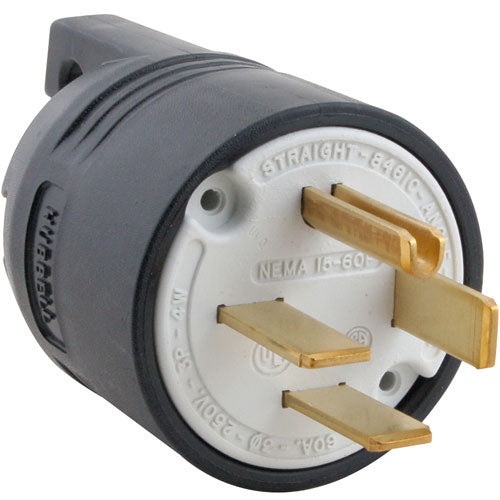 8461C Hubbell - 250V 60A Straight 4-Prong Plug alternate view 1 8461C Hubbell - 250V 60A Straight 4-Prong Plug alternate view 1